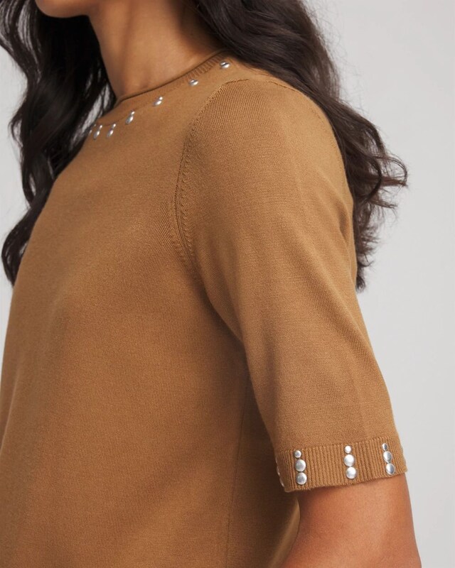Ella Embellished Classic-Fit Sweater Tee - image 4